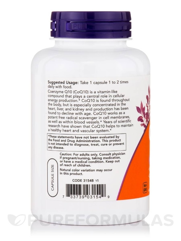 CoQ10 60 mg - 180 Veg Capsules - Alternate View 2