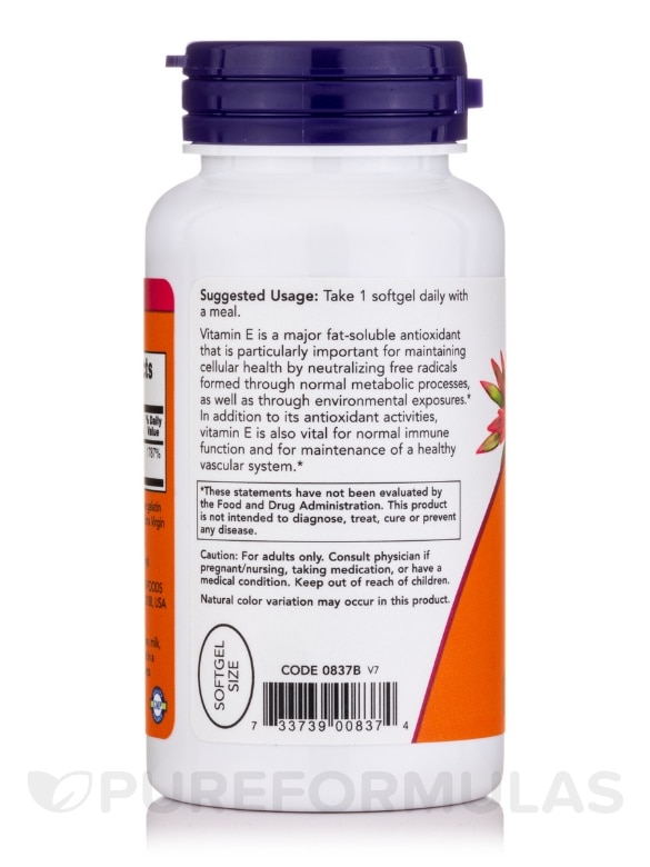 Vitamin E-400 (d-Alpha Tocopheryl) - 100 Softgels - Alternate View 2