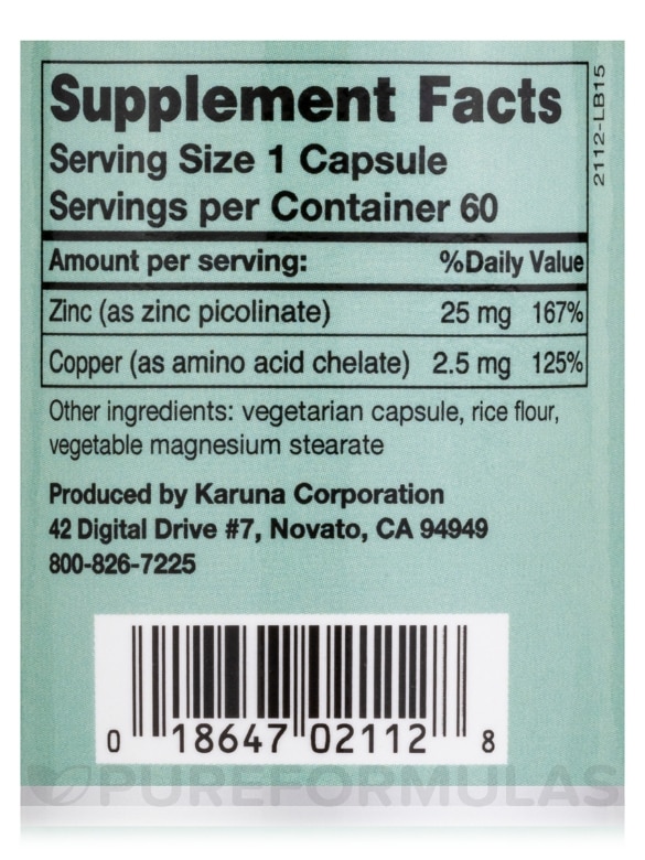 Zinc Picolinate Plus™ - 60 Vegetarian Capsules - Alternate View 3