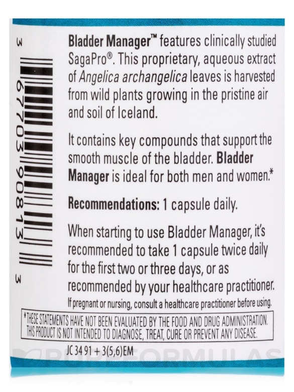 Bladder Manager™ - 30 Capsules - Alternate View 5