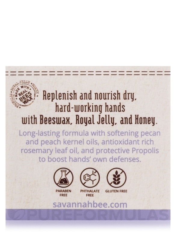Beeswax & Royal Jelly Hand Cream - Rosemary Lavender (Jar) - 3.4 oz (96 Grams) - Alternate View 6