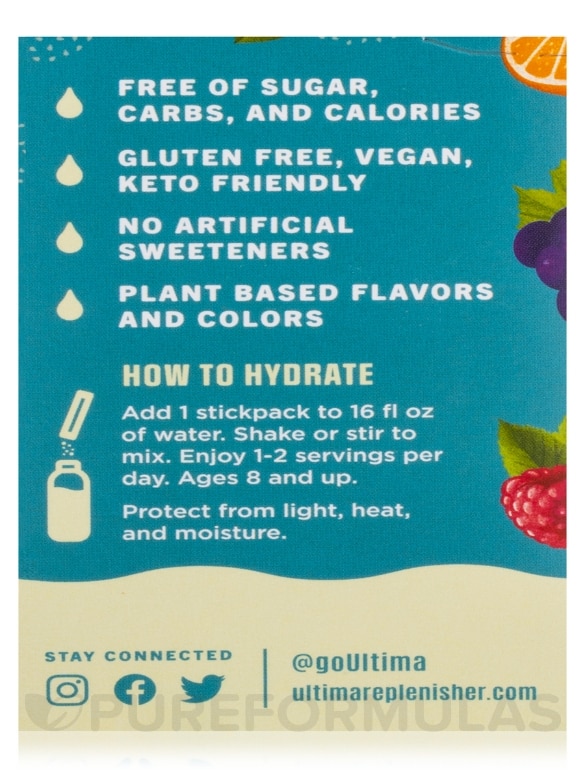 Electrolyte Hydration Powder, Variety Pack (Raspberry, Orange, Grape, Lemonade & Cherry Pomegranate) - 20 Serving Stickpacks - Alternate View 9