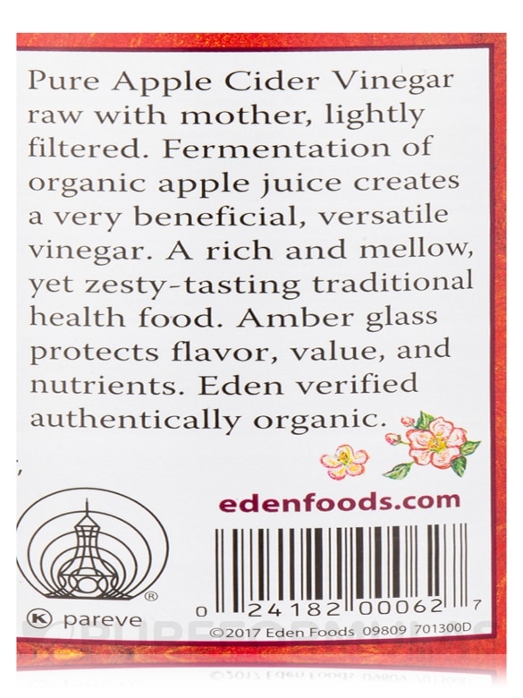 Organic Apple Cider Vinegar (Unpasteurized) - 16 fl. oz (473 ml) - Alternate View 5