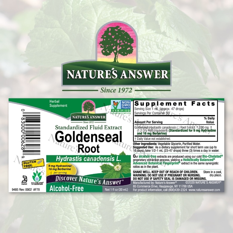 Alcohol-Free Goldenseal Root Extract - 1 fl. oz (30 ml) - Alternate View 1