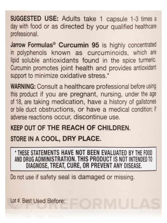 Curcumin 95 - 120 Veggie Capsules - Alternate View 4