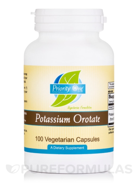 Potassium Orotate - 100 Vegetarian Capsules
