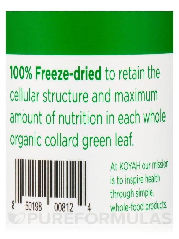 Organic Freeze-Dried Collard Greens Powder - 2.12 oz (60 Grams) - Alternate View 6