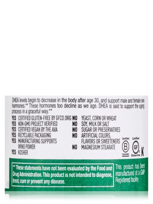 DHEA 10 mg - 50 Vegetarian Capsules - Alternate View 4