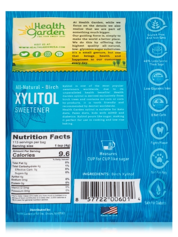 Xylitol Sweetener - 16 oz (453 Grams) - Alternate View 2