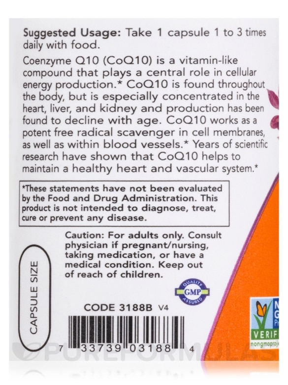 CoQ10 30 mg - 120 Veg Capsules - Alternate View 4