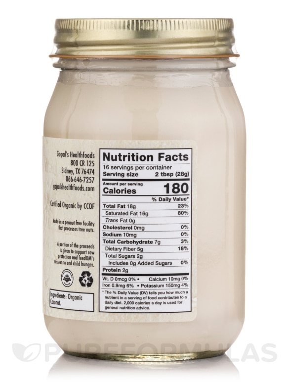 Organic Raw Coconut Butter - 16 oz (453 Grams) - Alternate View 2