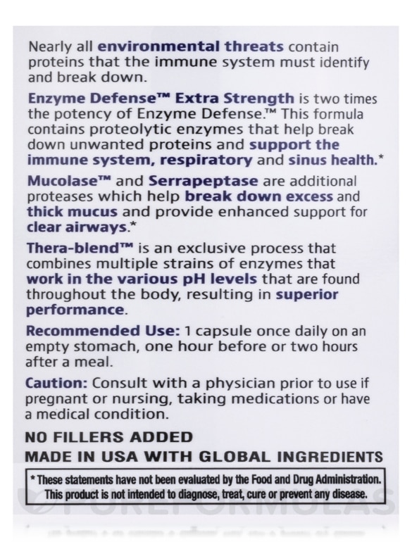 Enzyme Defense™ (Extra Strength) - 90 Capsules - Alternate View 5