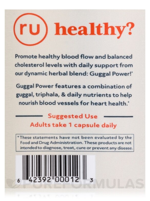Guggul Power - Bllod Vessel & Cholesterol Support - 60 Capsules - Alternate View 4