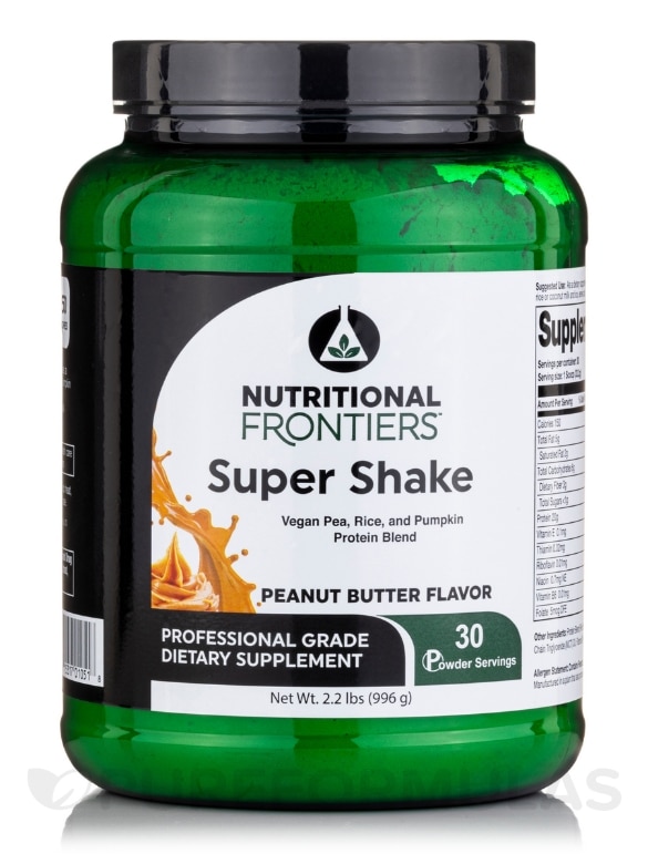 Super Shake Peanut Butter Vegan Powder - 30 Servings (2.2 lbs / 996 Grams)