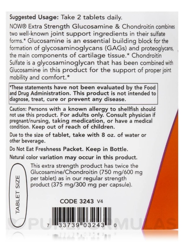Glucosamine & Chondroitin Extra Strength - 120 Tablets - Alternate View 4