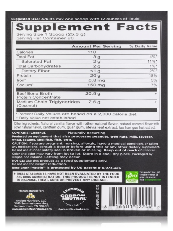 Bone Broth Protein™ Salted Caramel - 17.9 oz (506 Grams) - Alternate View 4