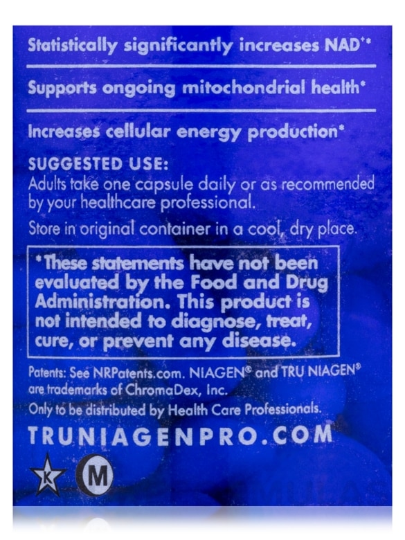 Tru Niagen® Pro 500 mg - 30 Vegetarian Capsules - Alternate View 4