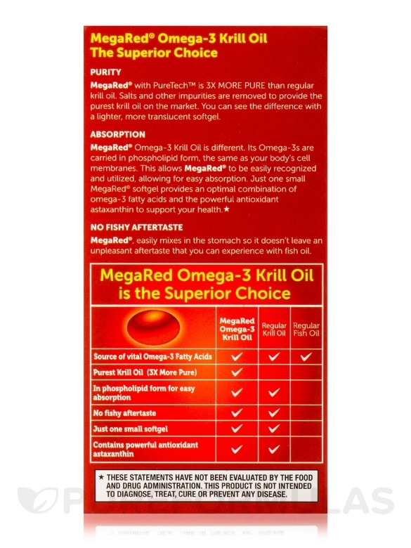 MegaRed Superior Omega-3 Krill Oil 500 mg - Extra Strength - 40 Softgels - Alternate View 4