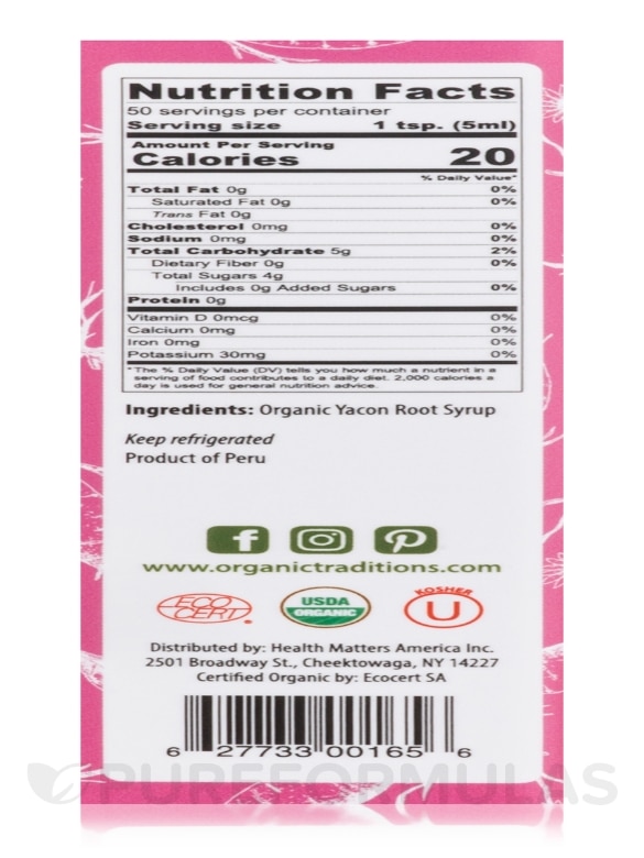 Organic Yacon Syrup - 8.5 oz (250 ml) - Alternate View 6