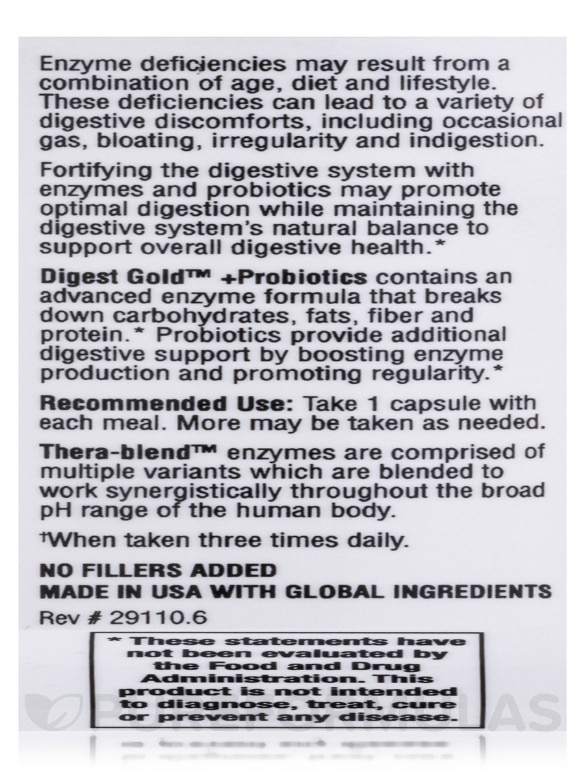 Digest Gold™ + Probiotics - 45 Capsules - Alternate View 6