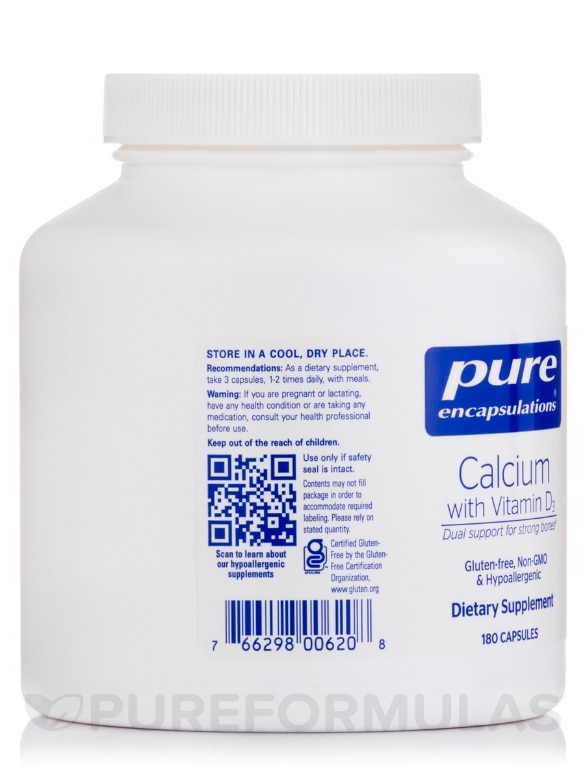 Calcium with Vitamin D3 - 180 Capsules - Alternate View 3