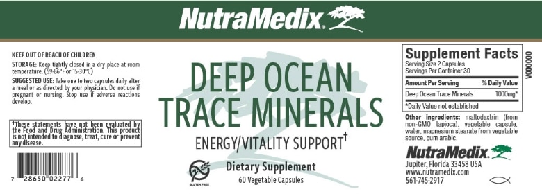 Deep Ocean Trace Minerals - 60 Vegetable Capsules - Alternate View 3