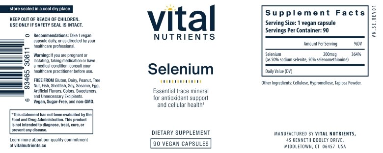 Selenium 200 mcg - 90 Vegetarian Capsules - Alternate View 4