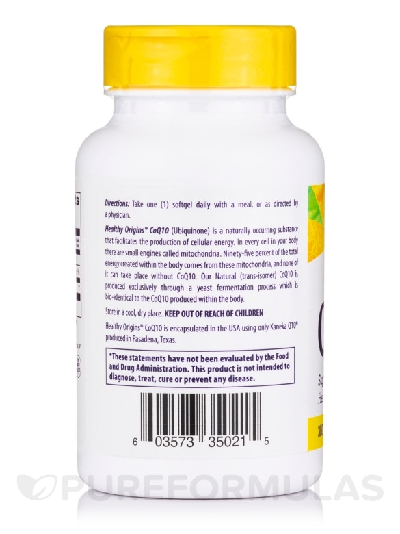 CoQ10 300 mg (Kaneka Q10™) - 60 Softgels - Alternate View 2
