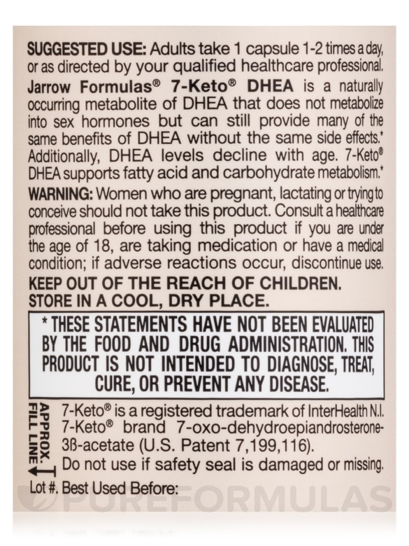 7-Keto DHEA 100 mg - 30 Capsules - Alternate View 4