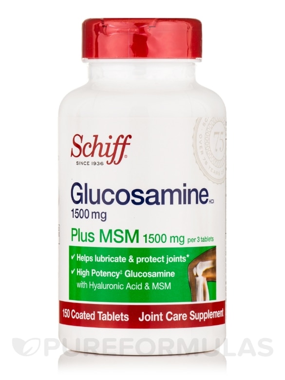 Glucosamine 1500 mg Plus MSM 1500 mg and Hyaluronic Acid - 150 Coated Tablets