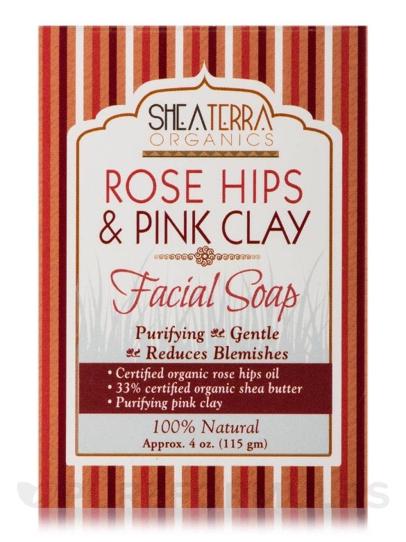 Rose Hips & Pink Clay Facial Cleansing Bar - 4 oz (115 Grams) - Alternate View 1