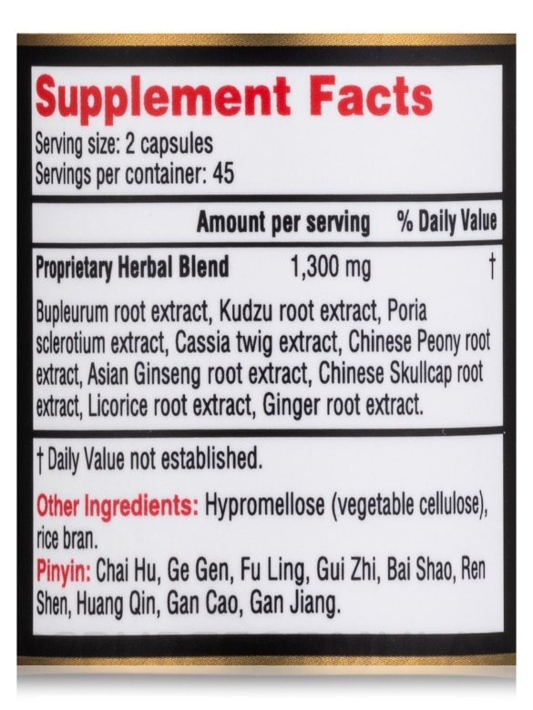 Ease 2™ (Chai Hu Gui Zhi Tang Bupleurum & Cassia Herbal Supplement) - 90 Capsules - Alternate View 4