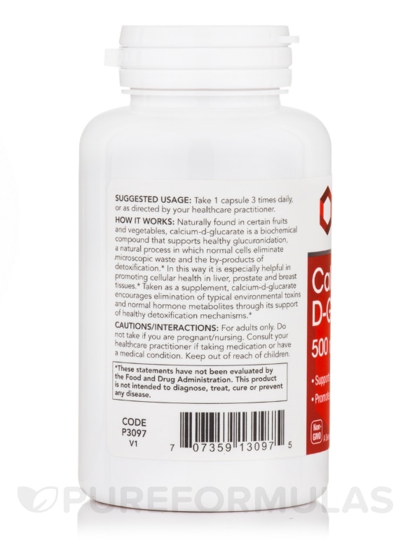 Calcium D-Glucarate 500 mg - 90 Veg Capsules - Alternate View 2