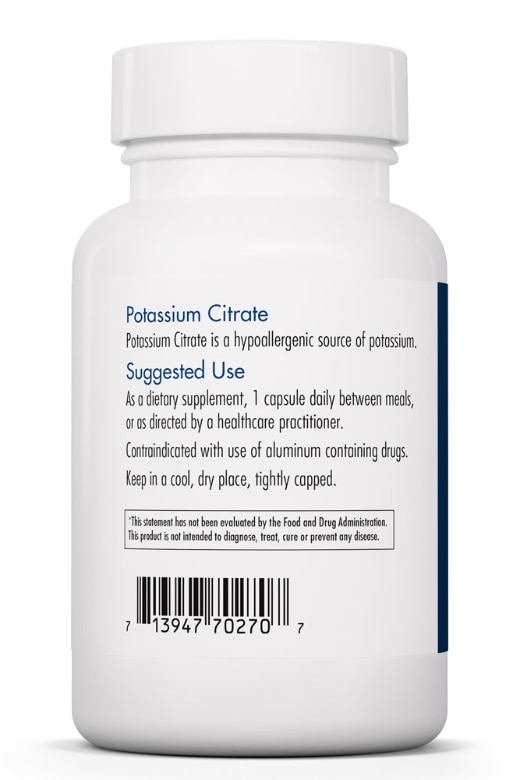 Potassium Citrate - 120 Vegetarian Capsules - Alternate View 2