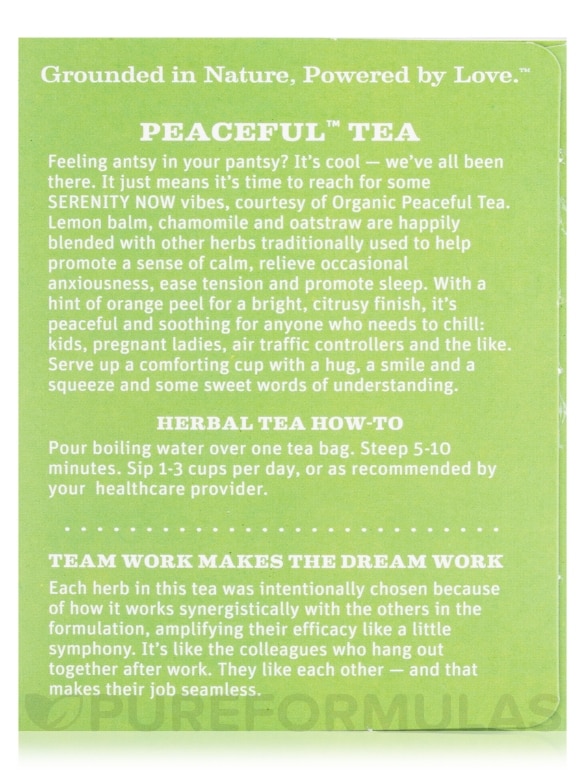 Organic Peaceful™ Tea - 16 Tea Bags - Alternate View 5