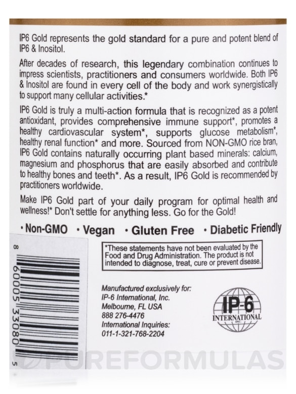 IP6 Gold® Immune Support Formula - 120 Vegetarian Capsules - Alternate View 4