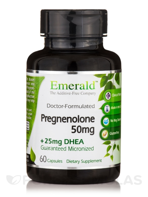 Pregnenolone 50 mg+ 25 mg DHEA - 60 Capsules