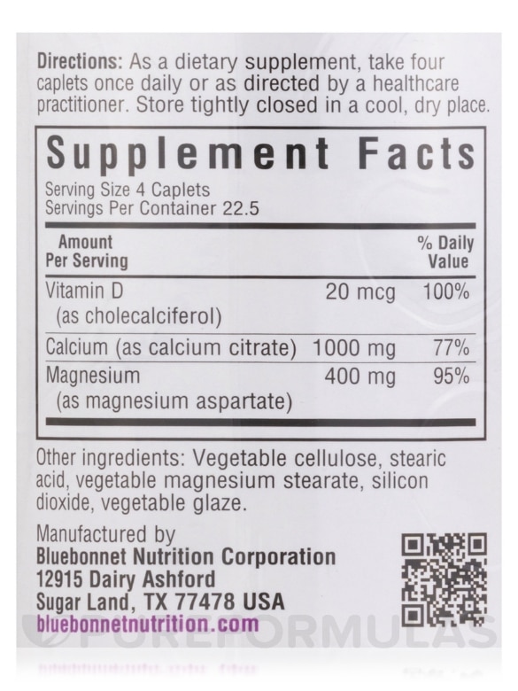 Calcium Citrate Magnesium Plus Vitamin D3 - 90 Caplets - Alternate View 3