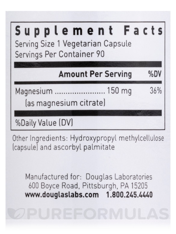 Magnesium Citrate - 90 Vegetarian Capsules - Alternate View 4