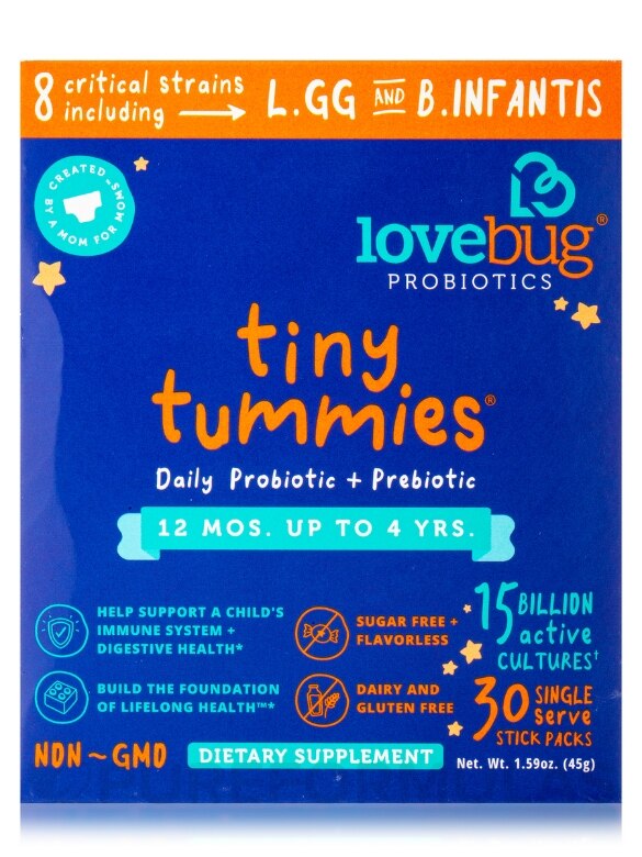 Tiny Tummies (1 - 4 Years) - 1 Box of 30 Stick Packs (1.59 oz / 45 Grams) - Alternate View 2