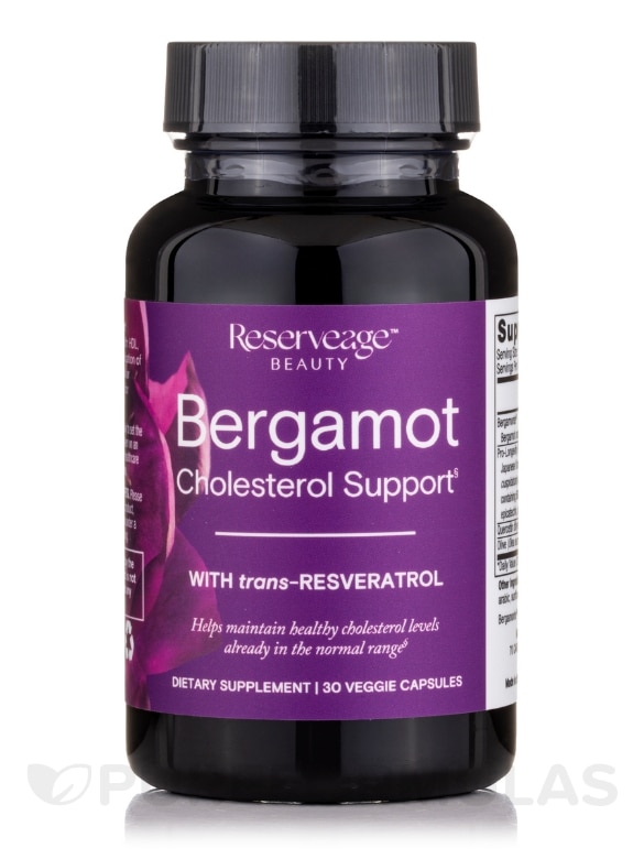 Bergamot Cholesterol Support with Trans-Resveratrol - 30 Veggie Capsules - Alternate View 2