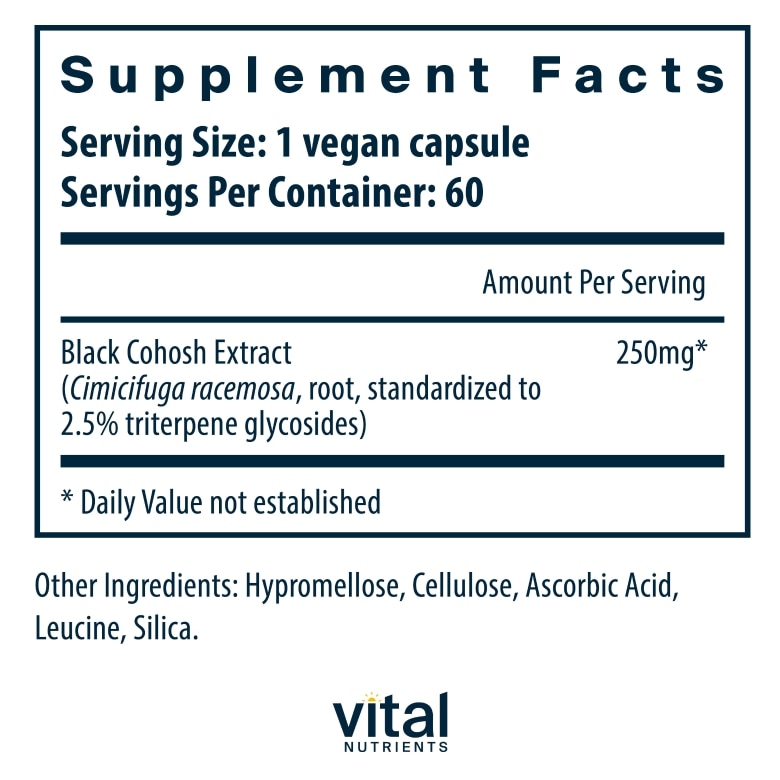 Black Cohosh Extract 250 mg - 60 Vegetarian Capsules - Alternate View 5