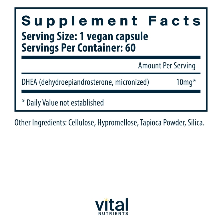 DHEA (Micronized) 10 mg - 60 Vegetarian Capsules - Alternate View 5