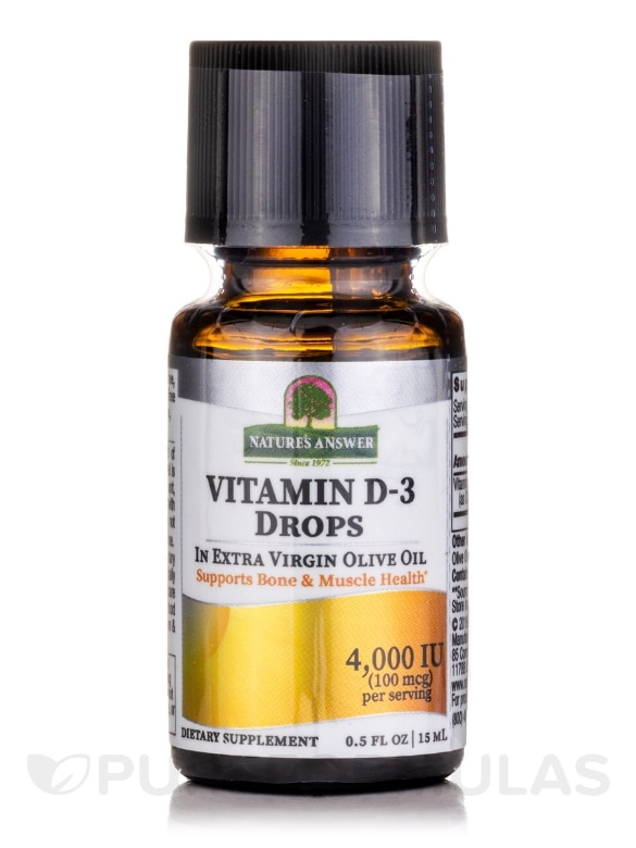 Liquid Vitamin D-3 Drops 4000 IU - 0.5 fl. oz (15 ml) - Alternate View 2