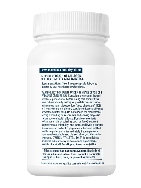 DHEA (Micronized) 10 mg - 60 Vegetarian Capsules - Alternate View 2