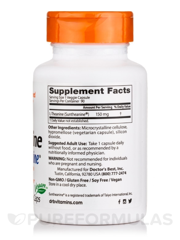 L-Theanine with Suntheanine® 150 mg - 90 Veggie Capsules - Alternate View 1