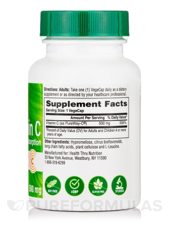Vitamin C as PureWay-C® 500 mg - 60 VegeCaps - Alternate View 1