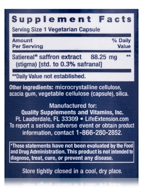 Optimized Saffron with Satiereal - 60 Vegetarian Capsules - Alternate View 3