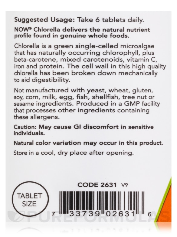 Chlorella (Organic) 500 mg - 200 Tablets - Alternate View 4