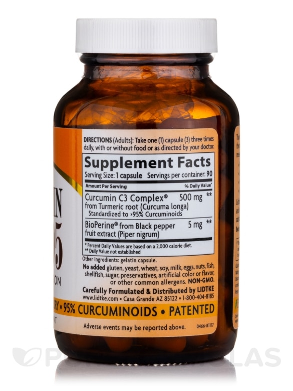 Curcumin Complete 95 with BioPerine® - 90 Capsules - Alternate View 1